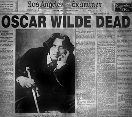 Oscar Wilde Dead - L.A. Examiner Front Page
